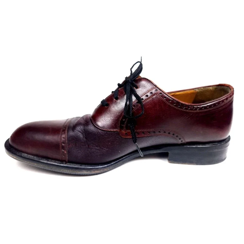 Mezlan Nicola Brown Deerskin Dress Shoes Men's size 7 M Spain Cap Toe
